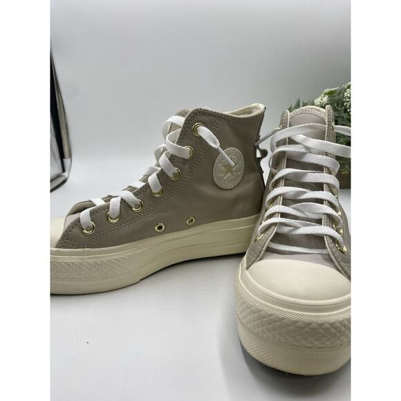 Converse Chuck Taylor All Star CTAS Lift Platform High 'String' Pale Putty Sz 6 - Picture 7 of 16